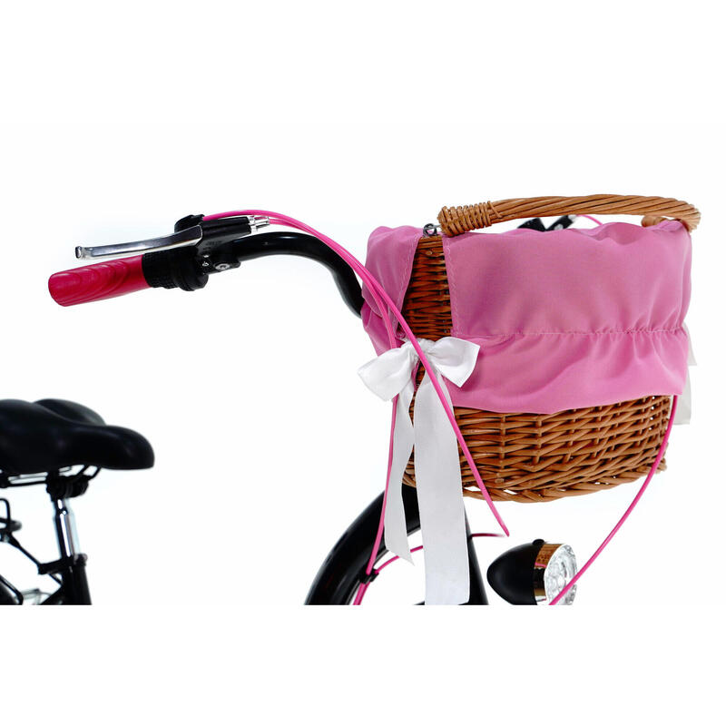 Bicicleta dama cu cos rachita Davi® Emma 7 viteze 28", 160-185 cm, Negru/Roz