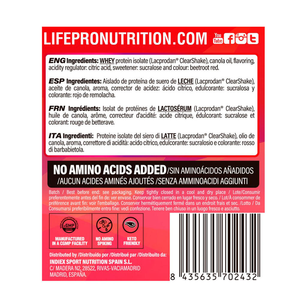 Siero di latte isolato zero 800 g Life Pro 3/4