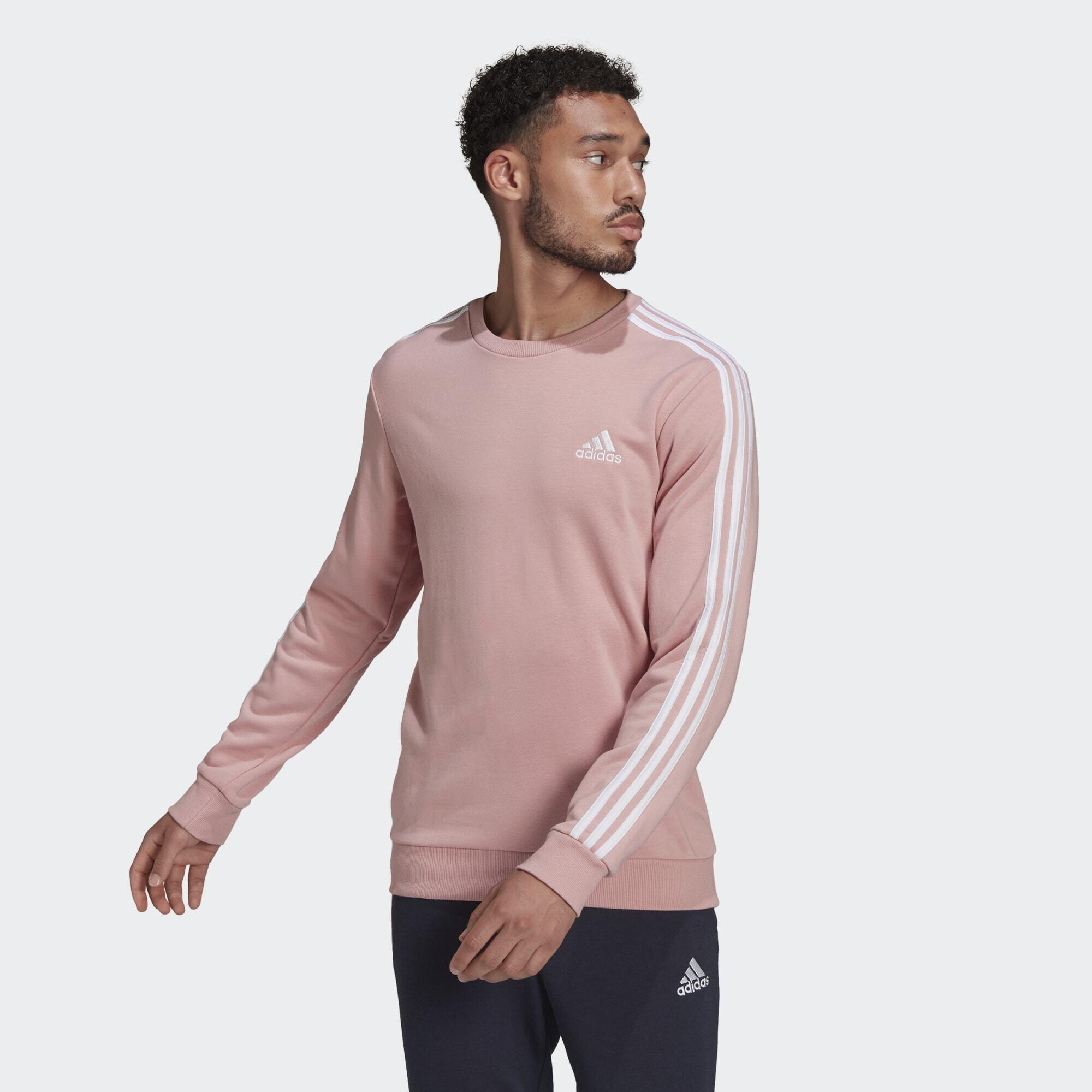 Adidas - Sweat-shirt Essentials French Terry 3-stripes - Sweat-shirt - Blanc|violet - 52 2xl - Decathlon