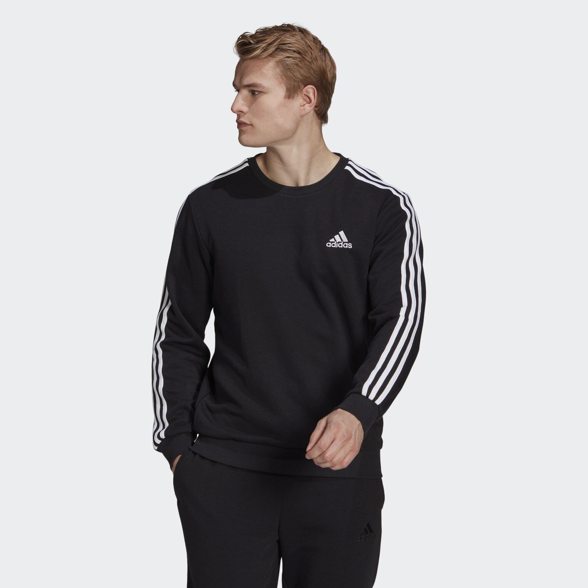 Adidas - Sweat-shirt Essentials French Terry 3-stripes - Sweat-shirt - Blanc|noir - 38 S - Decathlon