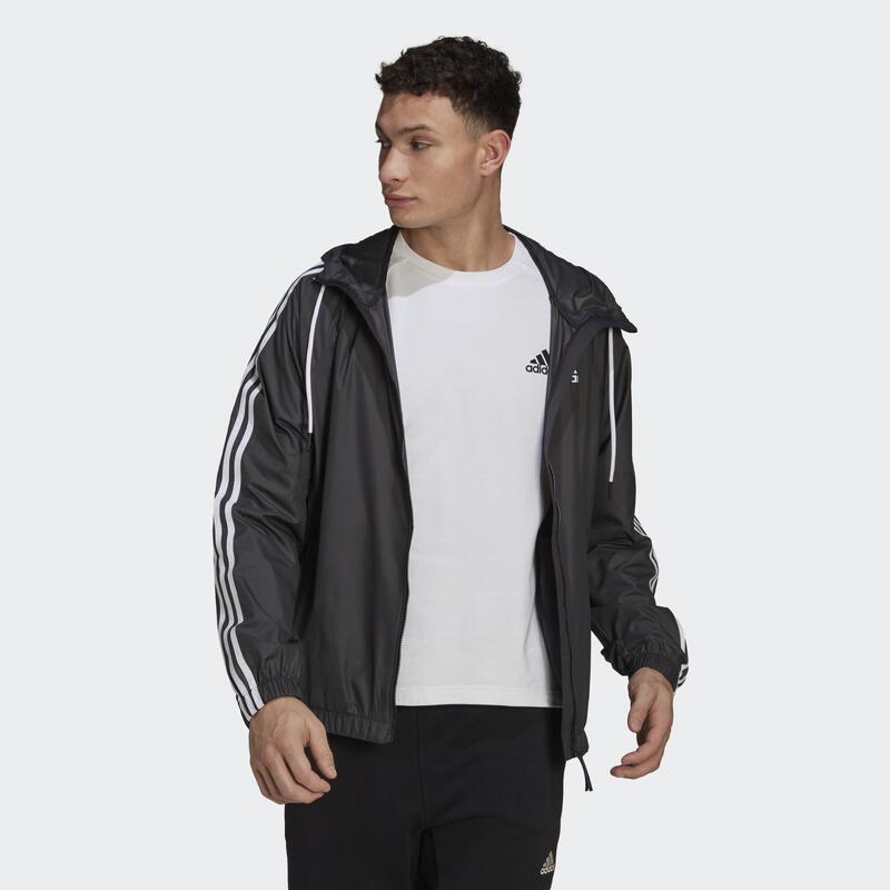 CHAQUETA DEPORTIVA HOMBRE CON CAPUCHA NEGRA GYM 500 - Decathlon