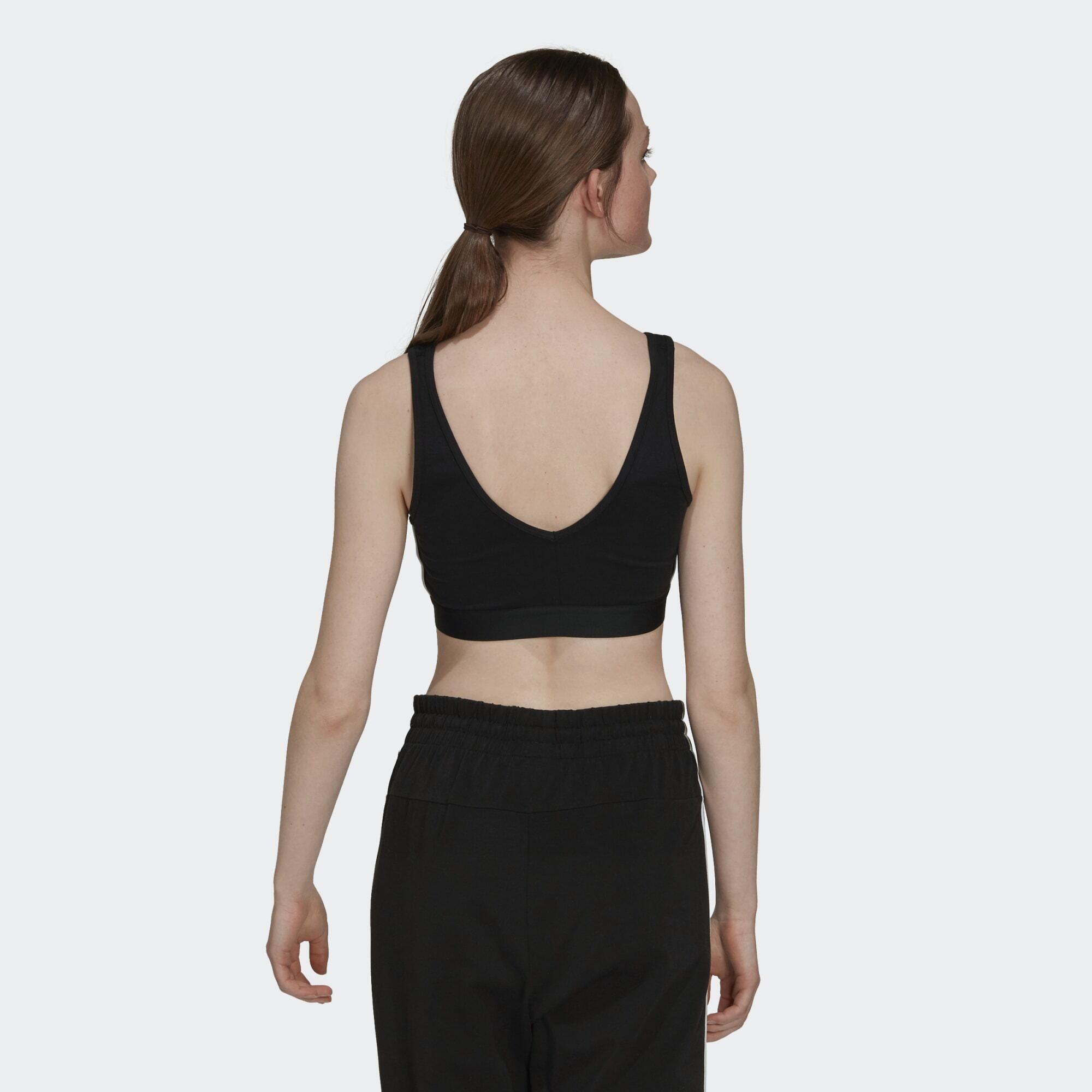 Essentials 3-Stripes crop top with removable pads