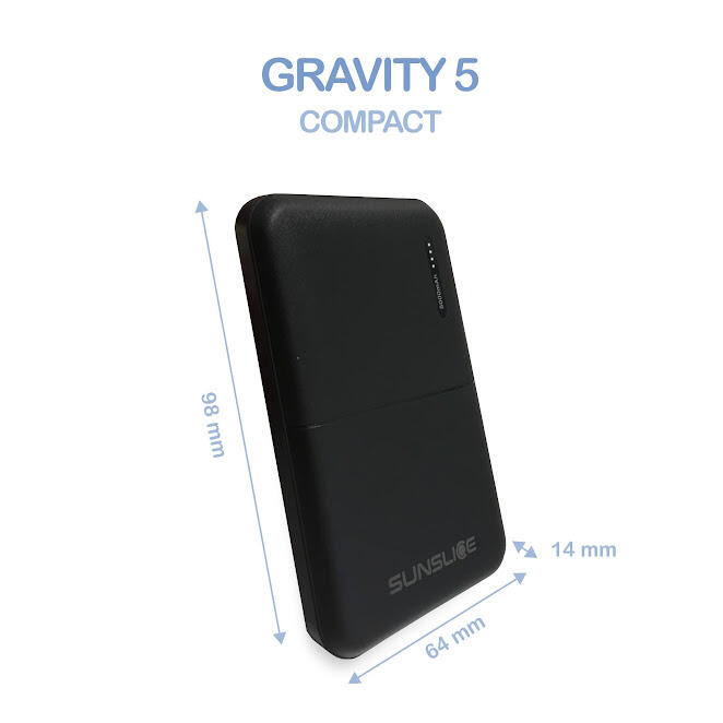 Powerbank Gravity 5'000 mAh | Lichtgewicht en compacte externe batterij