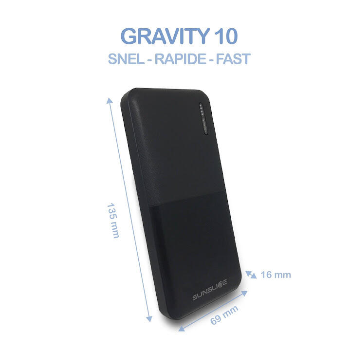 Powerbank Gravity 10'000 mAh | Krachtige en lichtgewicht externe batterij