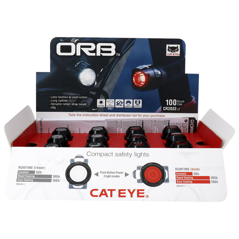 CatEye Orb Front & Rear Bike Light Retail Box Kit (12pcs)