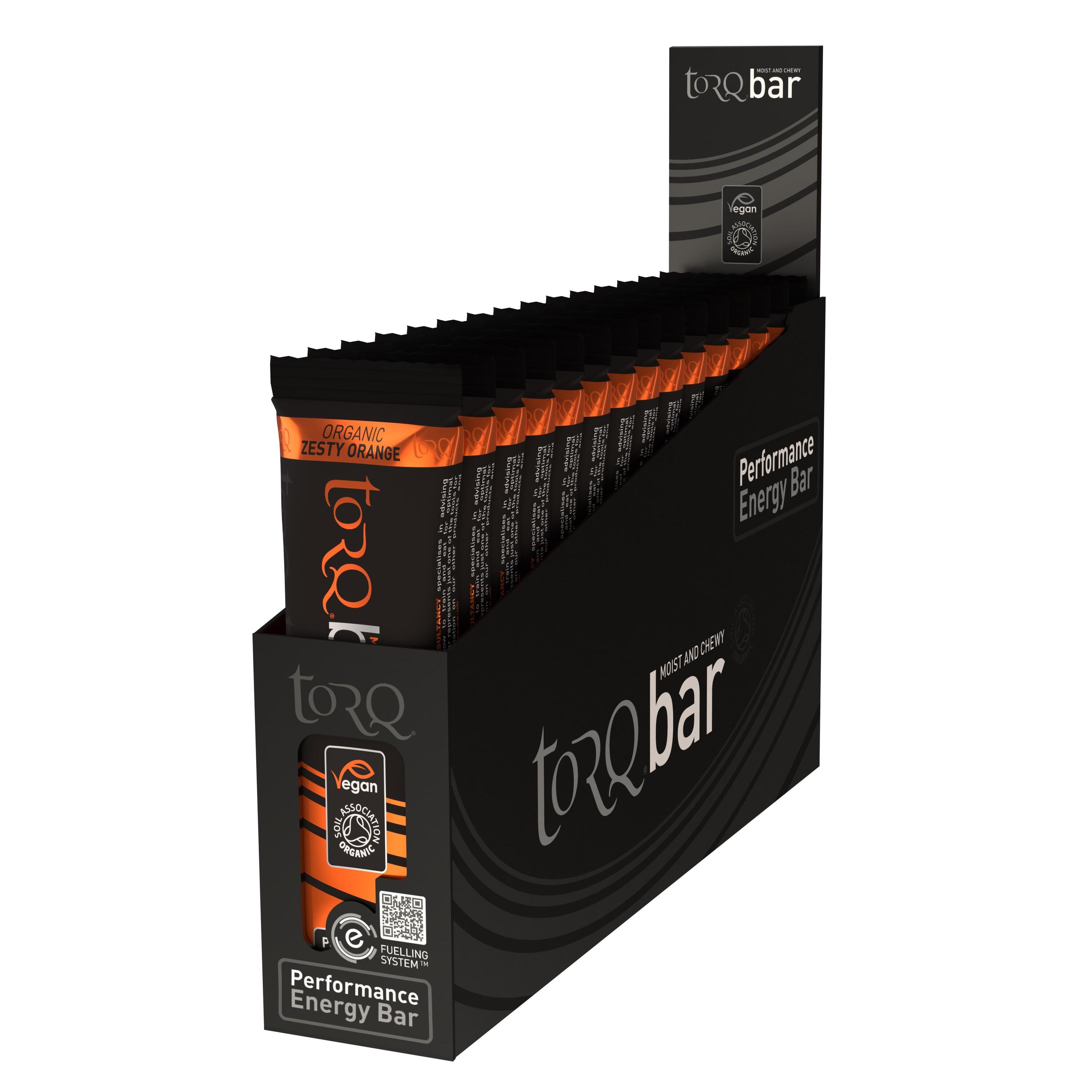 TORQ Organic Energy Bar Zesty Orange 1/4