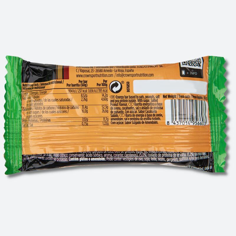 Barrita energética vegana de avena ‘Vegan Energy Bar‘ de 60 g Cacahuete salado