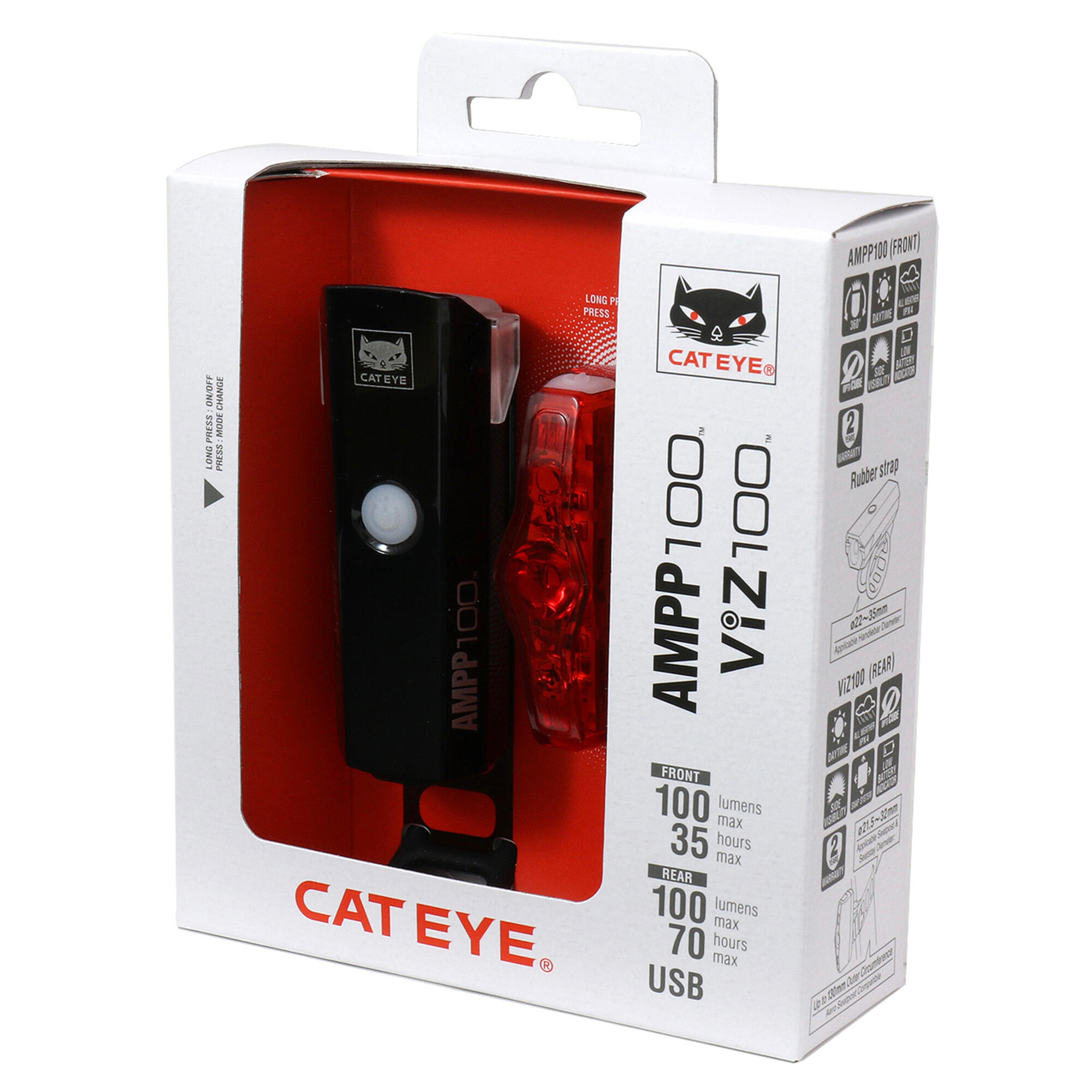 CatEye AMPP 100 / VIZ 100 Bike Light Set 3/7