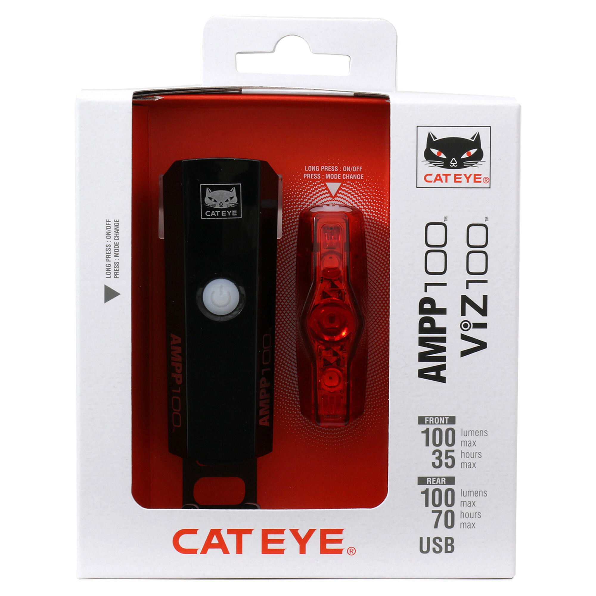 CatEye AMPP 100 / VIZ 100 Bike Light Set 2/7