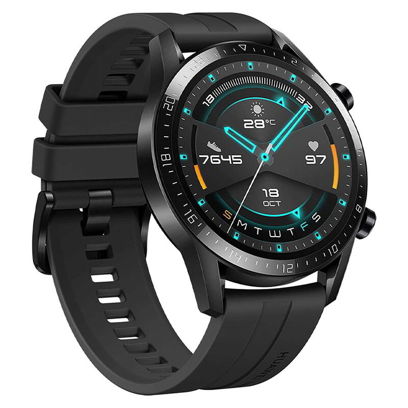 Segunda Vida - Huawei Watch GT 2 46mm GPS - Caixa Preto/Pulseira - Bom