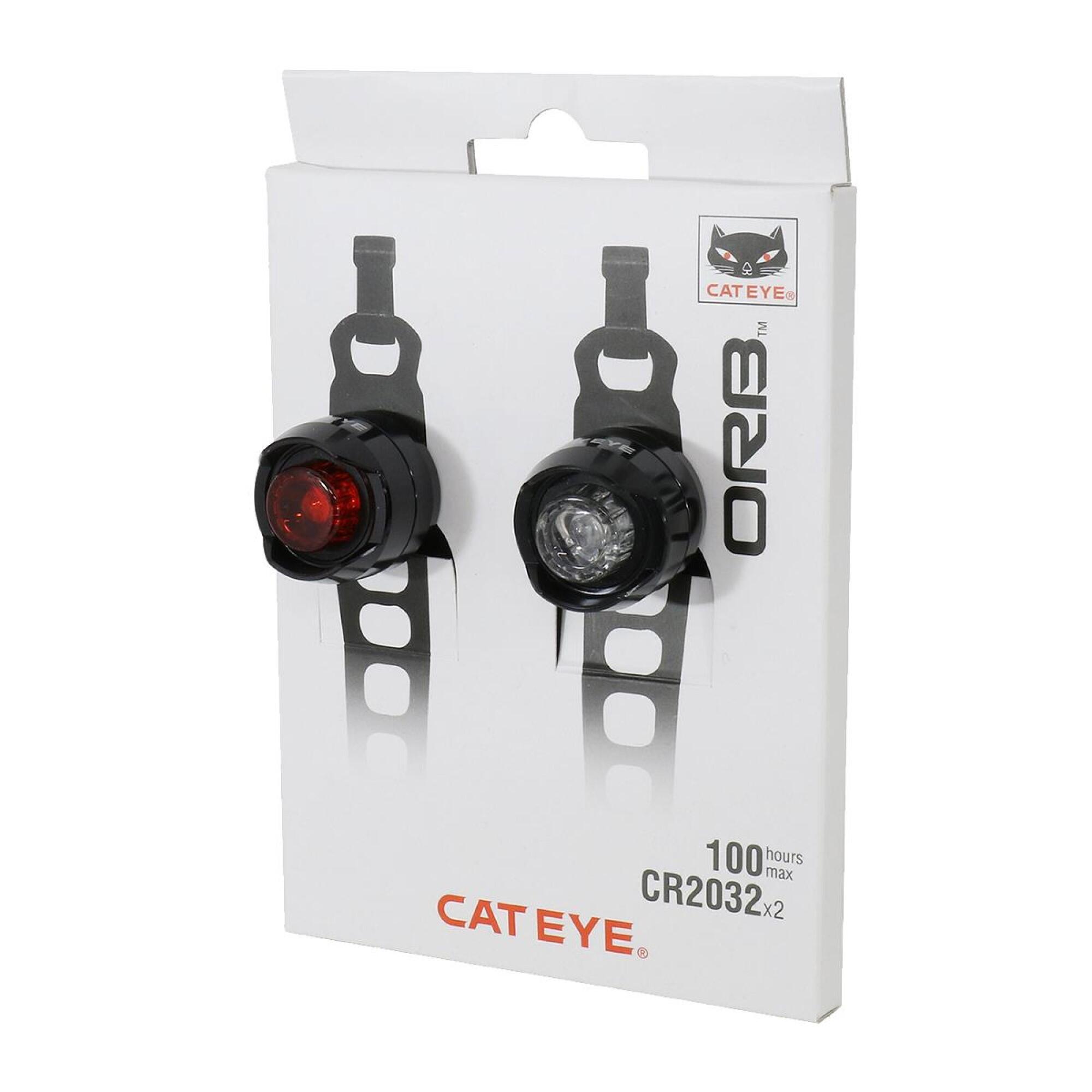 ORB Rechargeable Front & Rear Light Set Polished Black 4/7