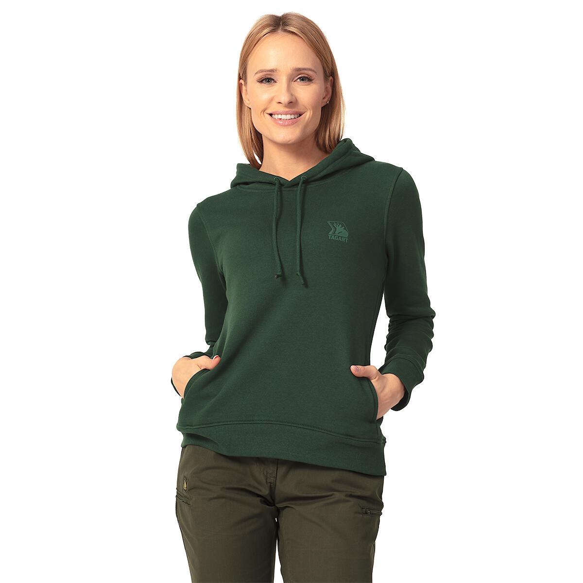 Damen Jagd-Hoodie Sweatshirt Tagart mit Kapuze aus Bio-Baumwolle