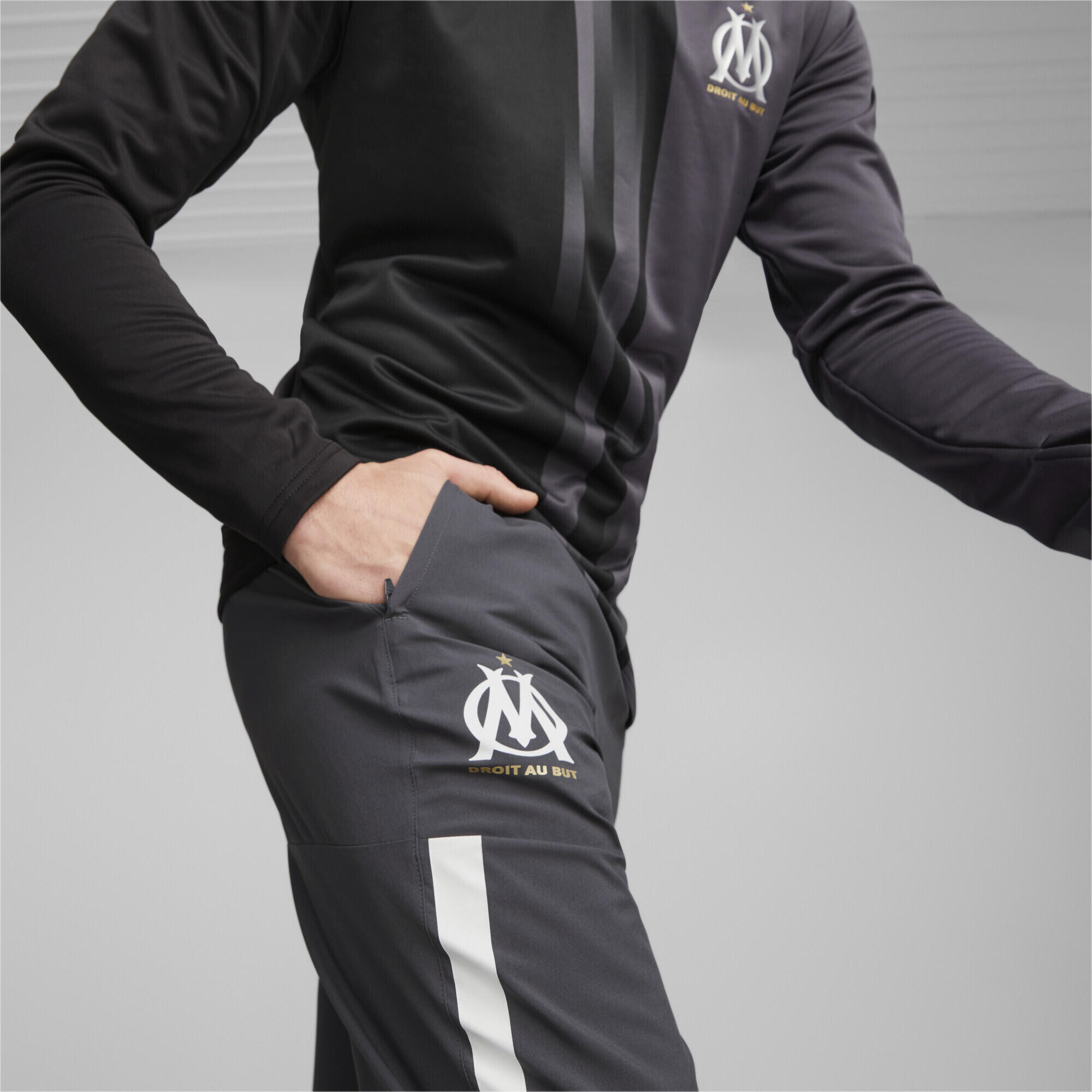 Chaqueta prepartido Hombre Olympique de Marseille Woven PUMA Strong Gray White 5/6