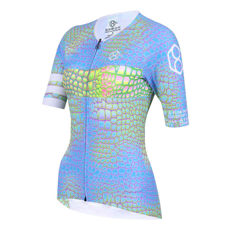 Maillot velo, manches courtes pour femmes funky snakeprint 8andCounting