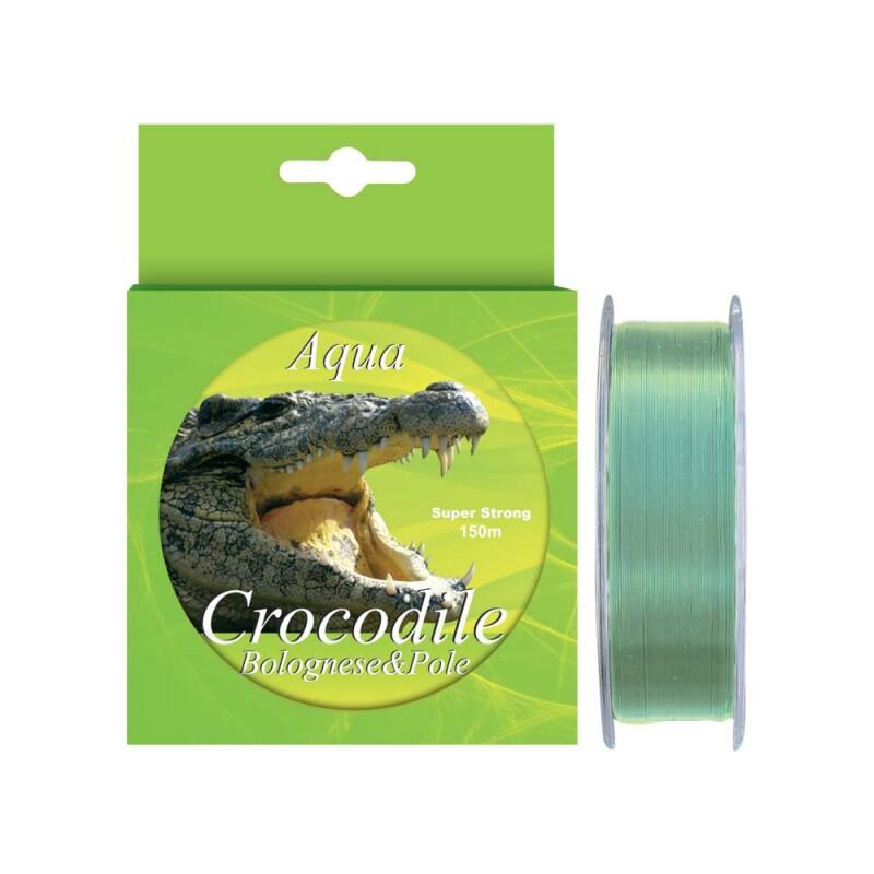 Nylon/fir monofilament Aqua Crocodile Bolognese & Pole 150 m, verde pal, 0.18 mm