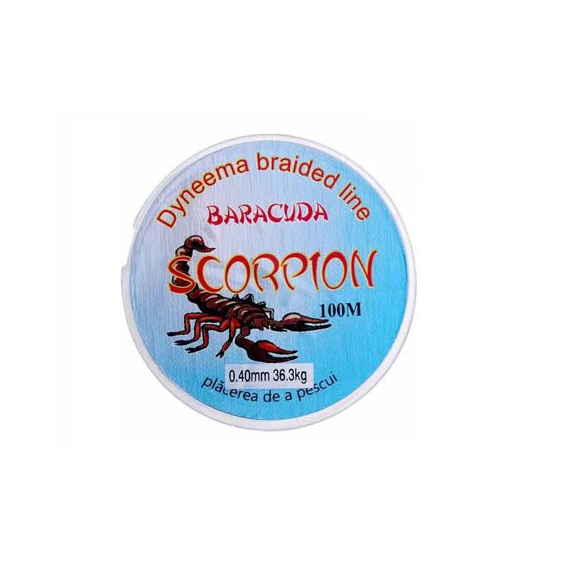 Fir textil Baracuda Dyneema Scorpion 100 m, culoare gri, 0.30 mm