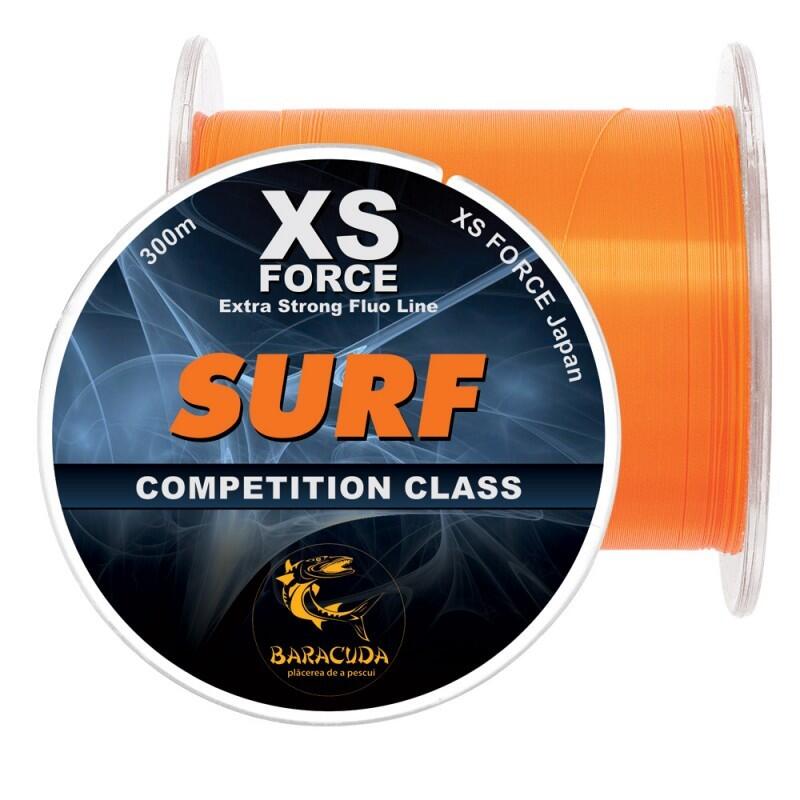 Nylon monofilament Baracuda Surf 300 m, portocaliu-fluo, 0.20 mm