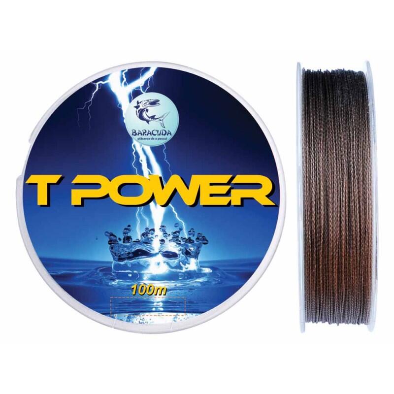 Fir textil teflonat Baracuda TPower 100 m, culoare maro, 0.16 mm