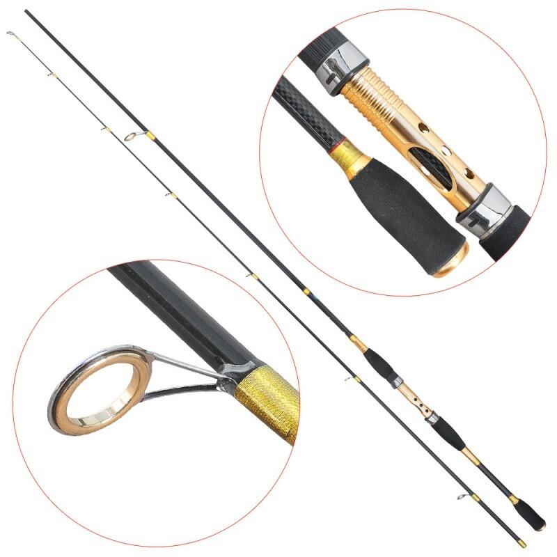Lanseta spinning carbon Baracuda Merlin 2.1 m, 2 tronsoane, actiune parabolica
