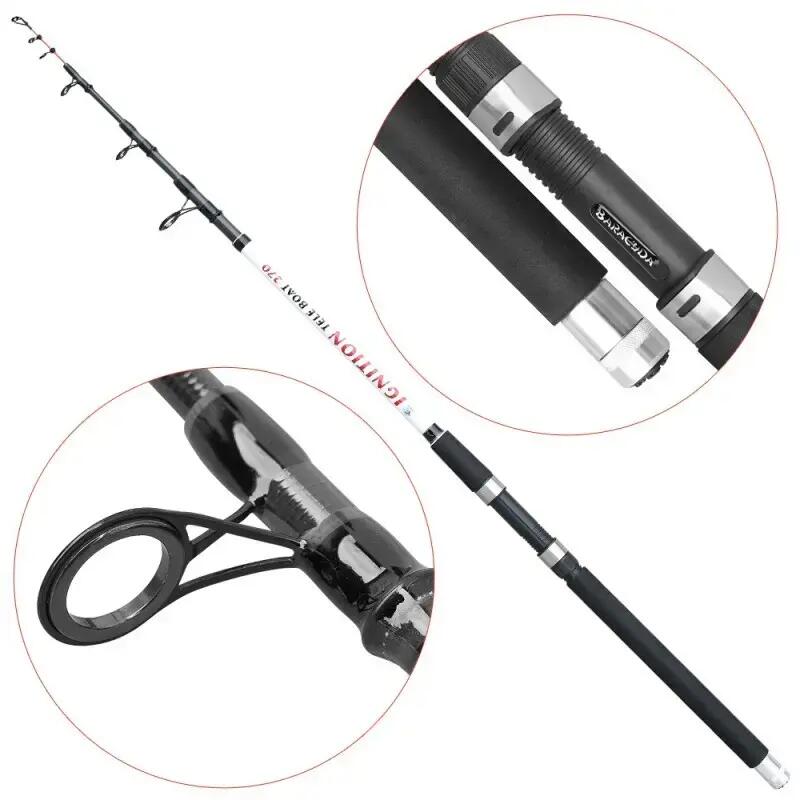 Lanseta carbon pentru barca Baracuda Ignition Tele Boat 2.7 m A 120 g 2/4