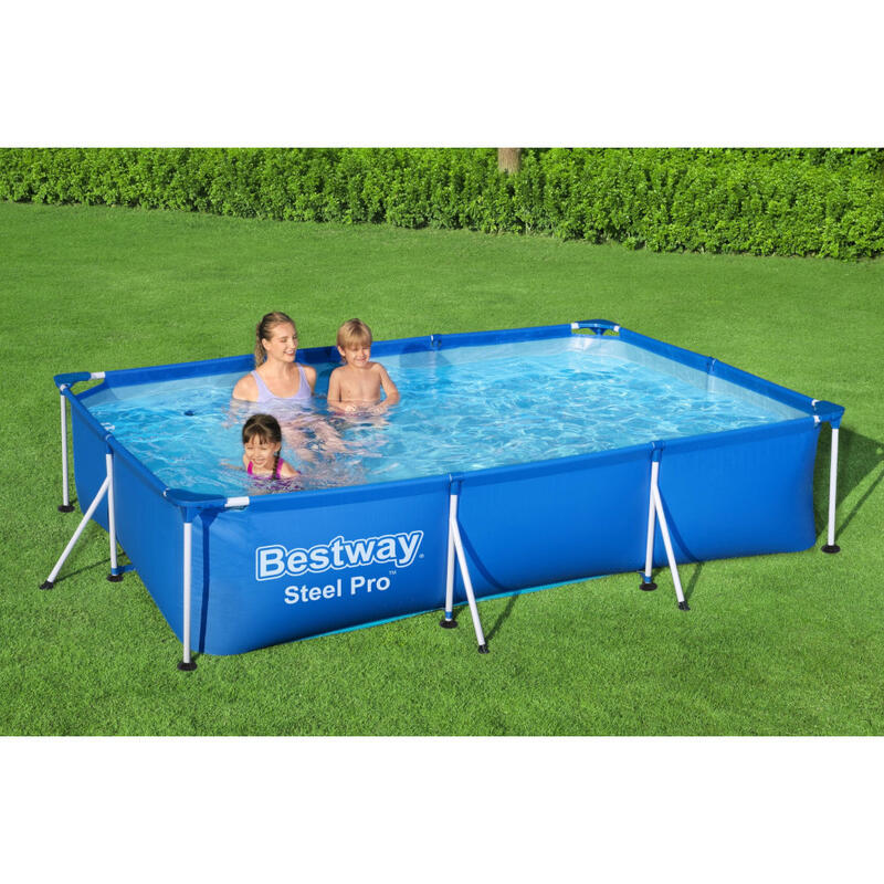 BESTWAY Piscine hors sol rectangle Steel Pro 300 x 201 x 66 cm bleu clair