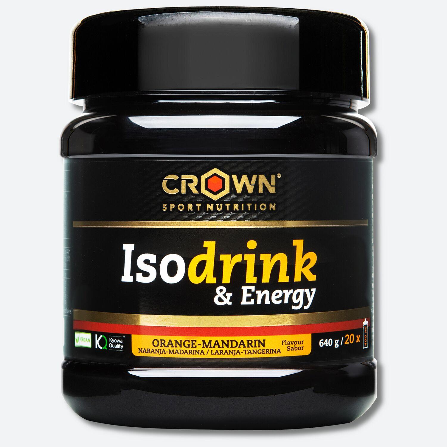 CROWN SPORT NUTRITION Lata com 640g de isotónico em pó ‘Isodrink & Energy‘ Laranja/tangerina