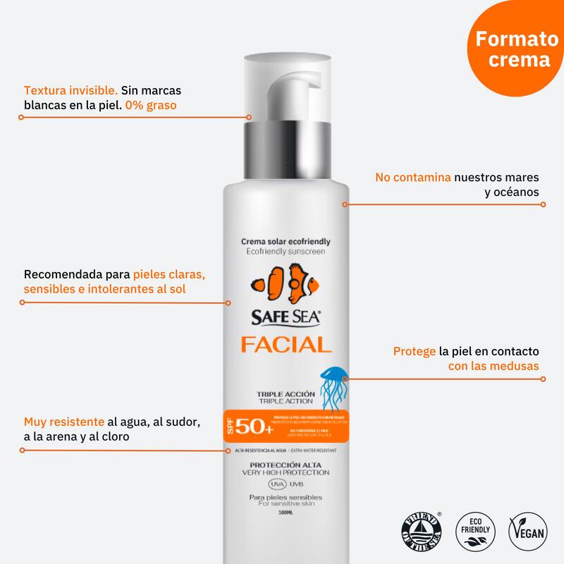 Crema Solar Facial Protección Medusas SPF 50+  100ml