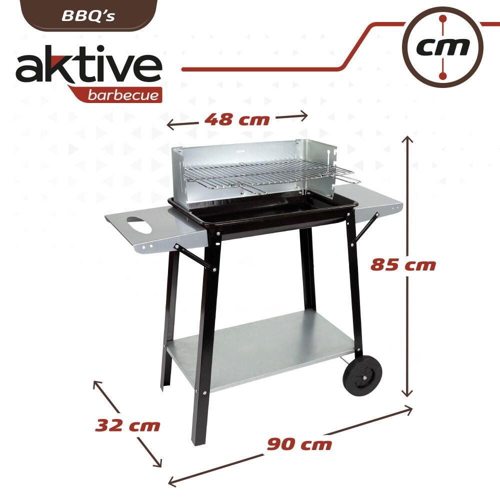 Barbacoa carbón portátil con parrilla 4 alturas Aktive 6/7