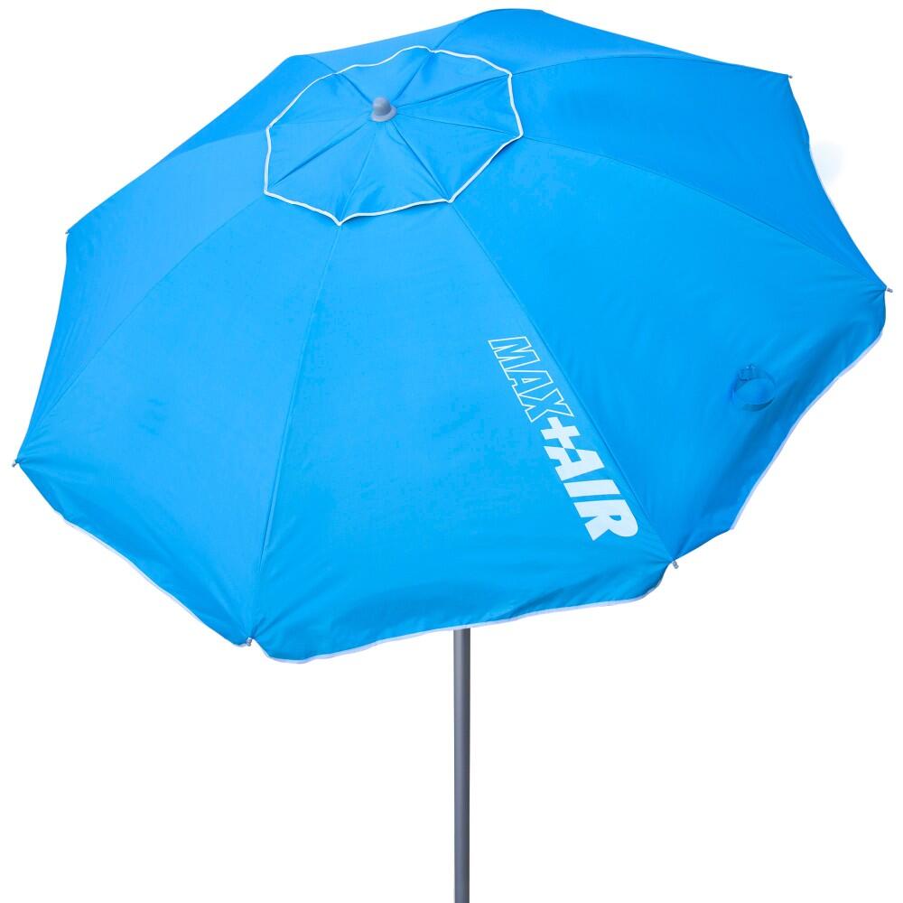 Aktive - Parapluie De Plage Coupe-vent Ø220 Cm Avec Mât Inclinable Et Uv50 Aktive - Parasol - Bleu - Taille Unique - Decathlon