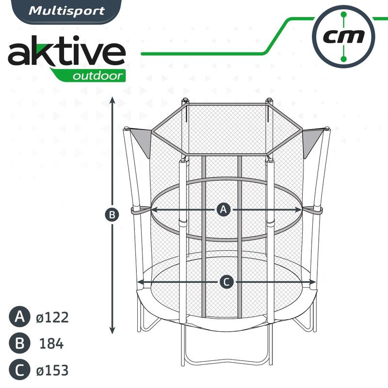 Trampolim de Criança 122x184 cm Aktive Sports