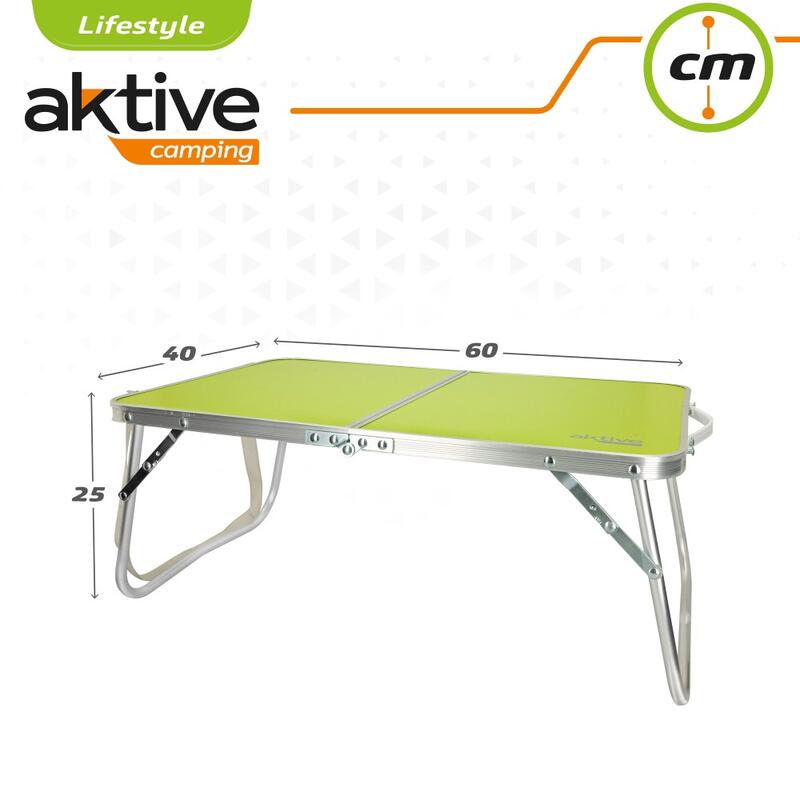 Mesa plegable aluminio verde Aktive