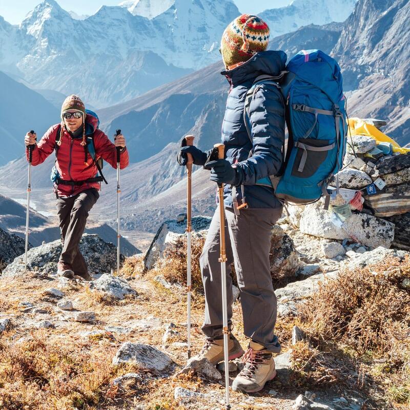 AKTIVE Jeu de 2 Bâtons de Trekking en Aluminium 67-135 cm, Noir et Bleu