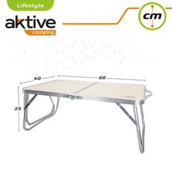 Mesa plegable camping Aktive blanca