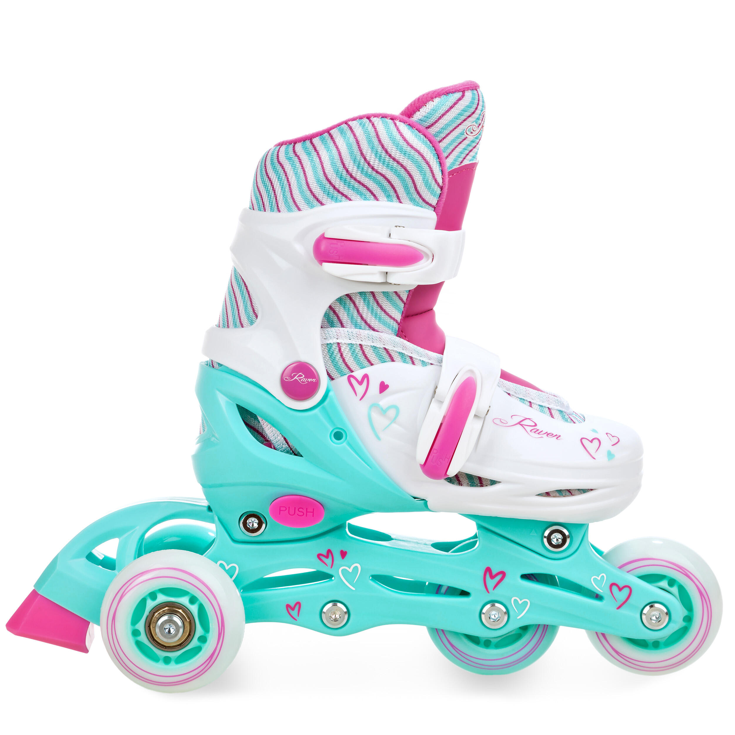 Raven Loret Patins de rodas ajustáveis 3 em 1 com rodas luminosas 4/6