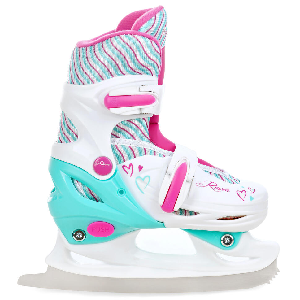 Rollschuhe Verstellbare Rollschuhe 4in1 Loret Weiß/Mint/Rosa RAVEN ...