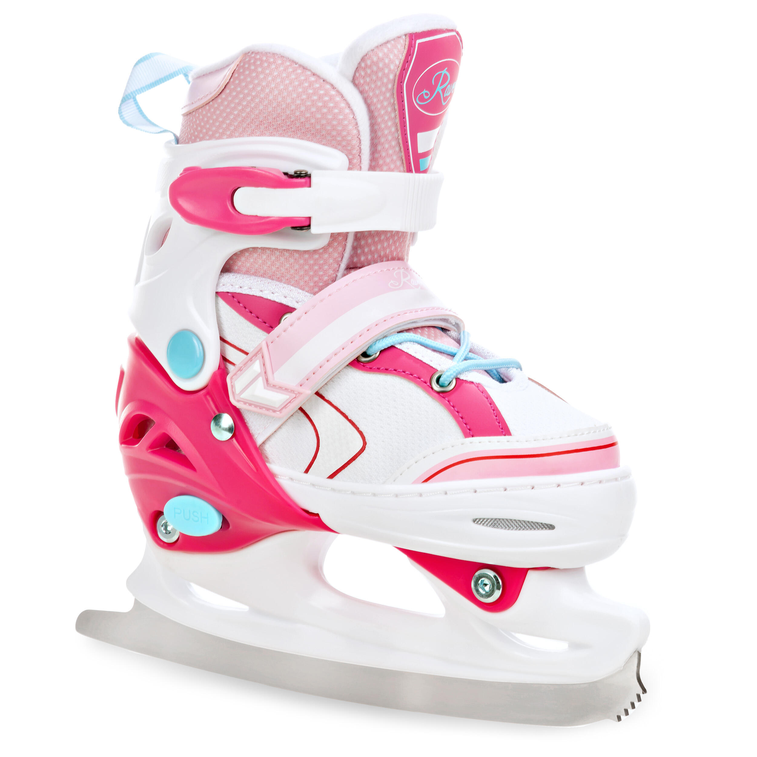 Kunstschaatsen 2in1 Verstelbare Wielen Lia Wit/Roze 6/7