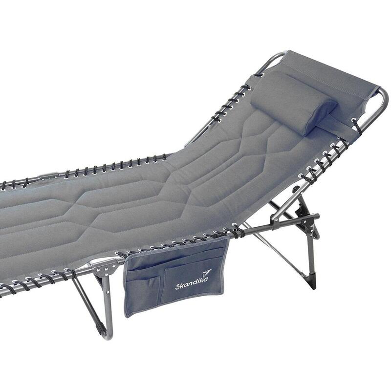 Chaise longue Torget - Transat - Bain de soleil 190x60x30 cm - 150 kg - Pliable