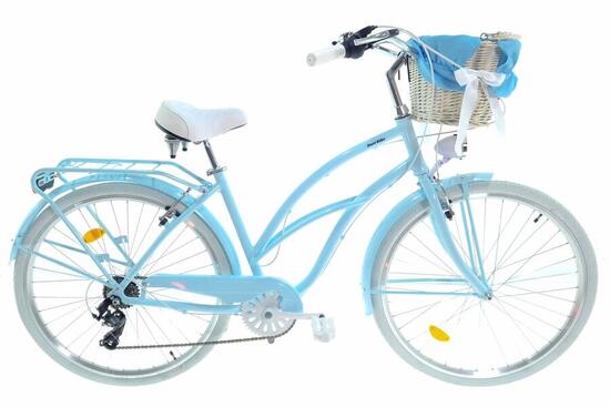 Bicicletta donna Cruiser Bianca Allu 28" 160-185 cm 7 velocità Blu