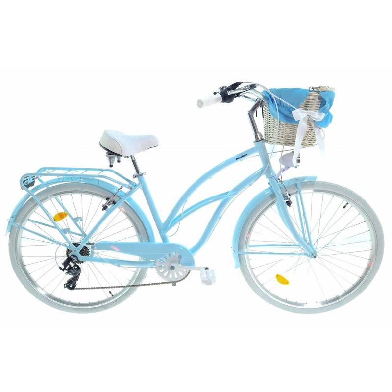 Bicicleta dama Cruiser  Davi® Bianca, Alu, 7 viteze 28", 160-185 cm , Albastru