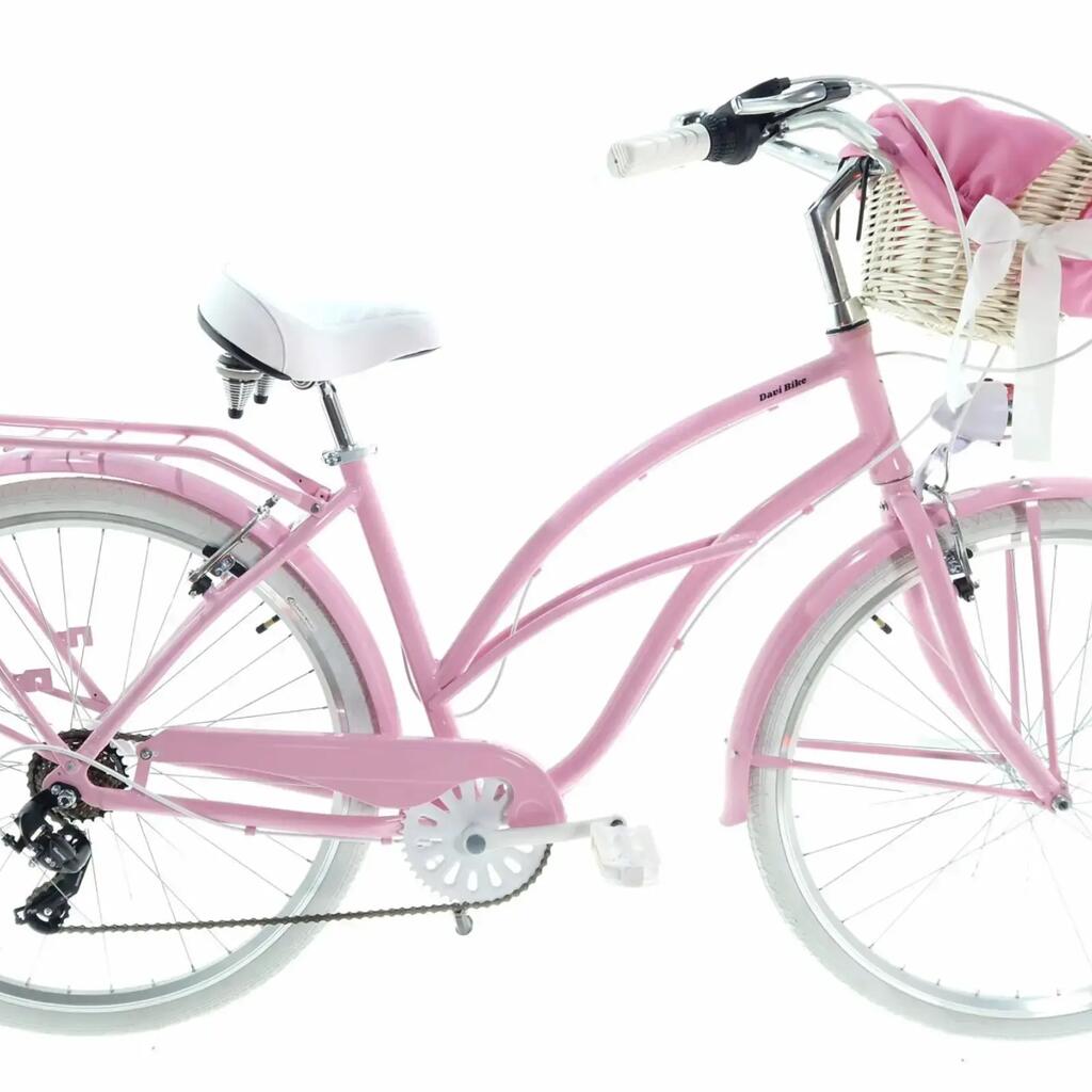 Ladies city bike Cruiser Davi Bianca, Alu, 7 speeds 28", 160–185 cm, Pink