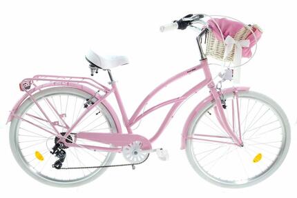 Vélo femme Cruiser Davi Bianca, Aluminium, 7 vitesses, 28″, 160-185 cm, Rose