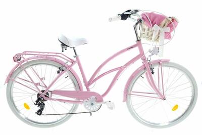 Bicicletta donna Cruiser Bianca Allu 28". 160-185 cm. 7 velocità. Blu