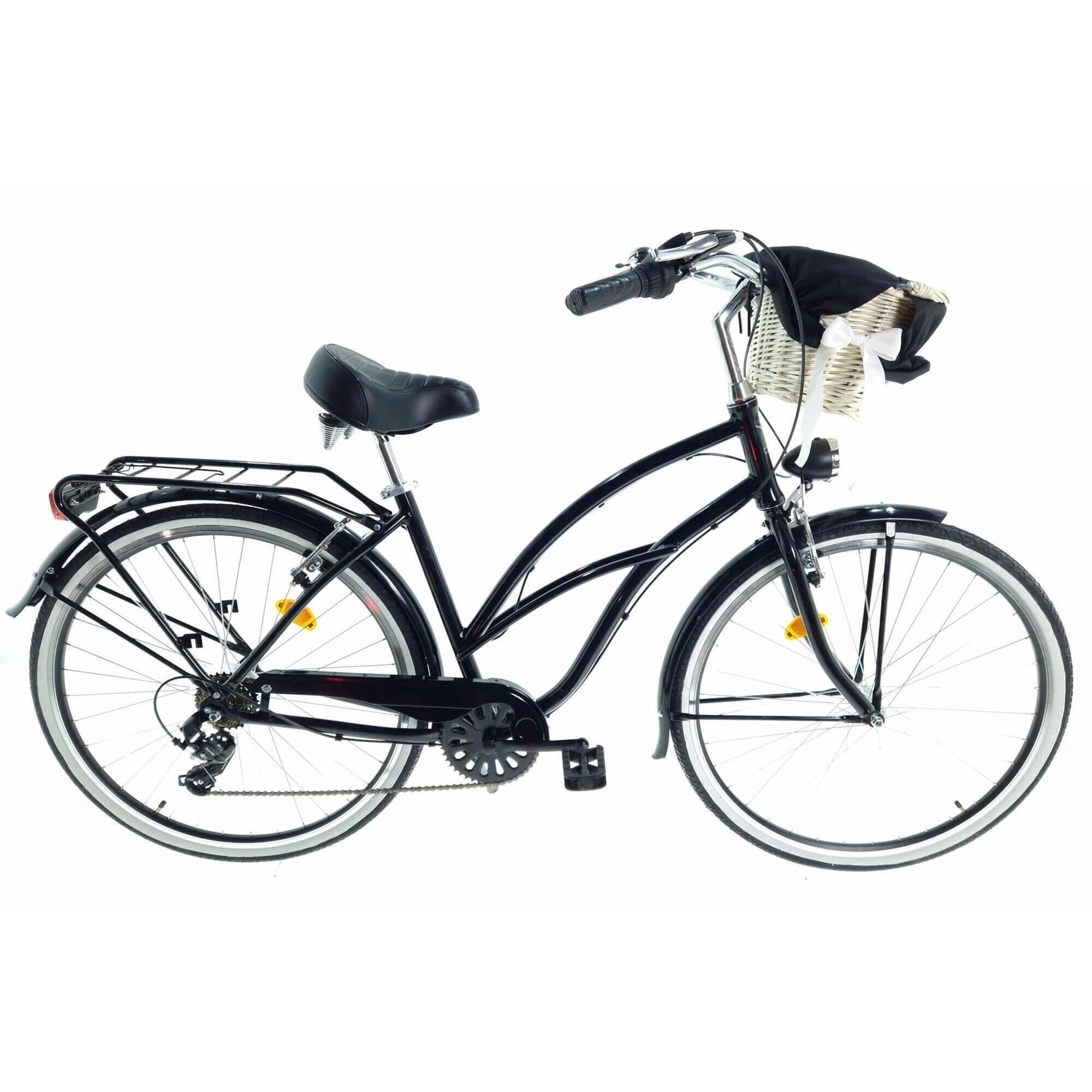 DAVI Bicicletta donna Cruiser Davi Bianca Allu 28" 160-185 cm 7 velocità Nero