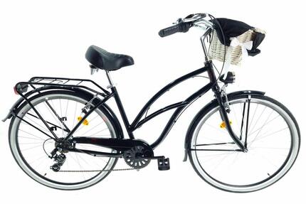 Vélo femme Cruiser Davi Bianca, Aluminium, 7 vitesses, 28″, 160-185 cm, Noir