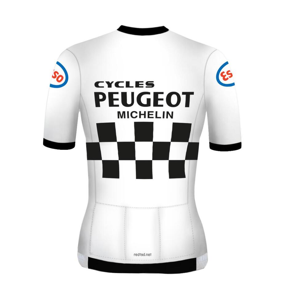 Koszulka kolarska damska Retro Peugeot- RedTed