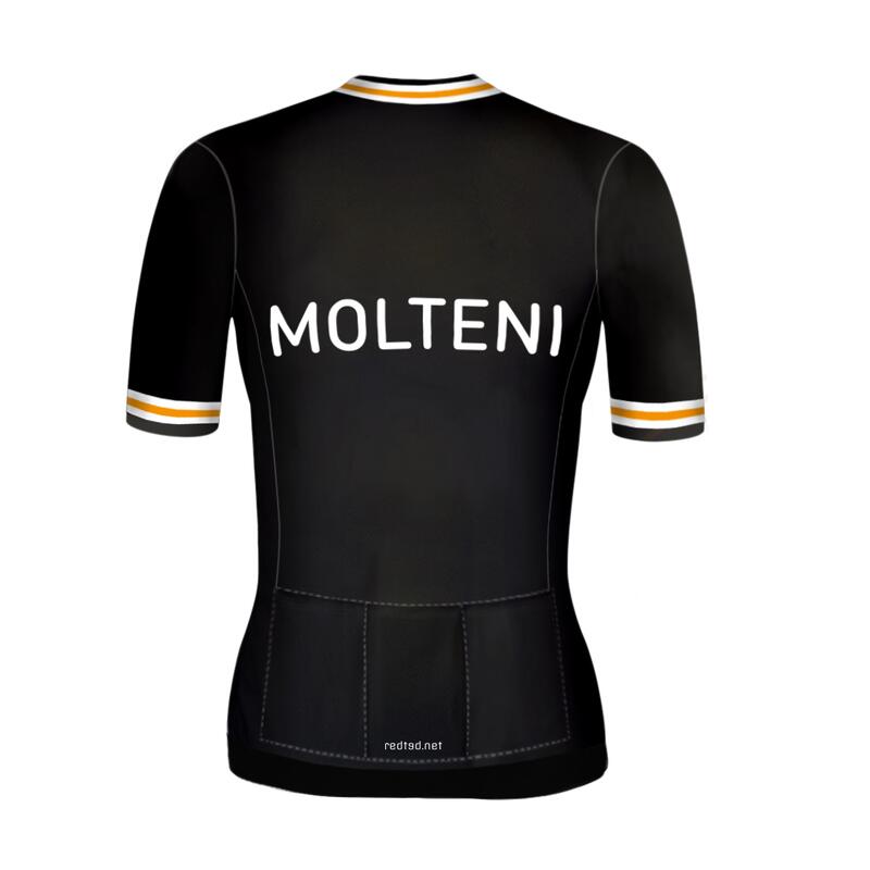 Camiseta ciclista retro mujer Molteni Negro - RedTed