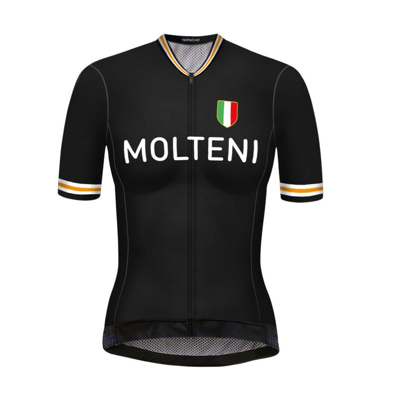 Retro Dames Wielershirt Molteni Zwart - RedTed