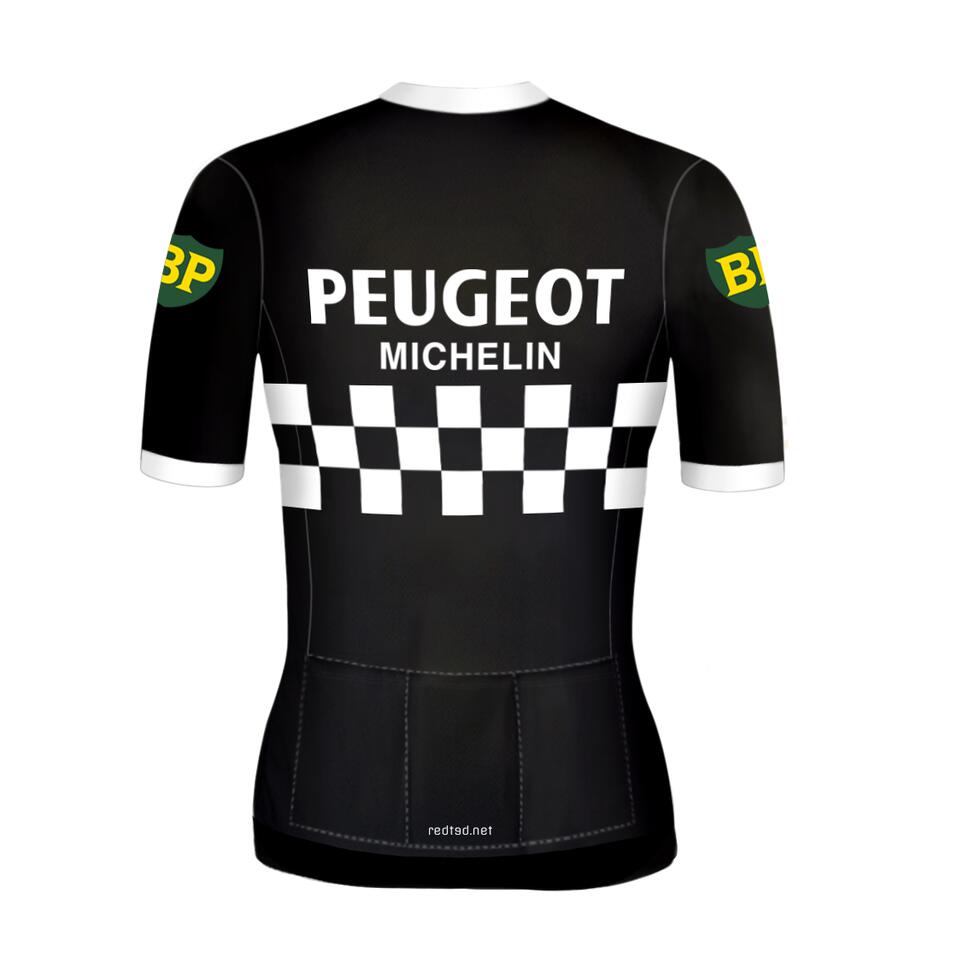 Koszulka kolarska damska Retro Peugeot - REDTED