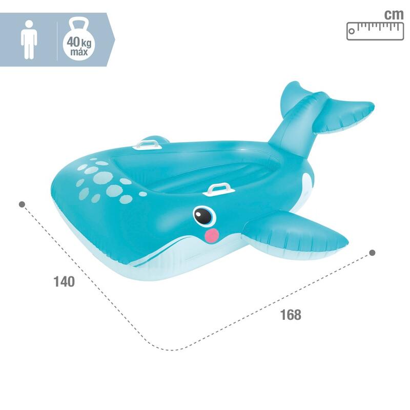 Intex 57567NP - Cavalcabile Balena Blu, 168x140 cm