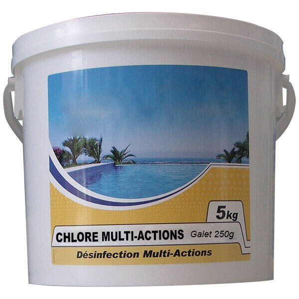 Chlore lent multi-fonctions galet 250g 5kg